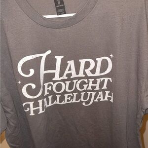 Gray Graphic T-Shirt with White Print